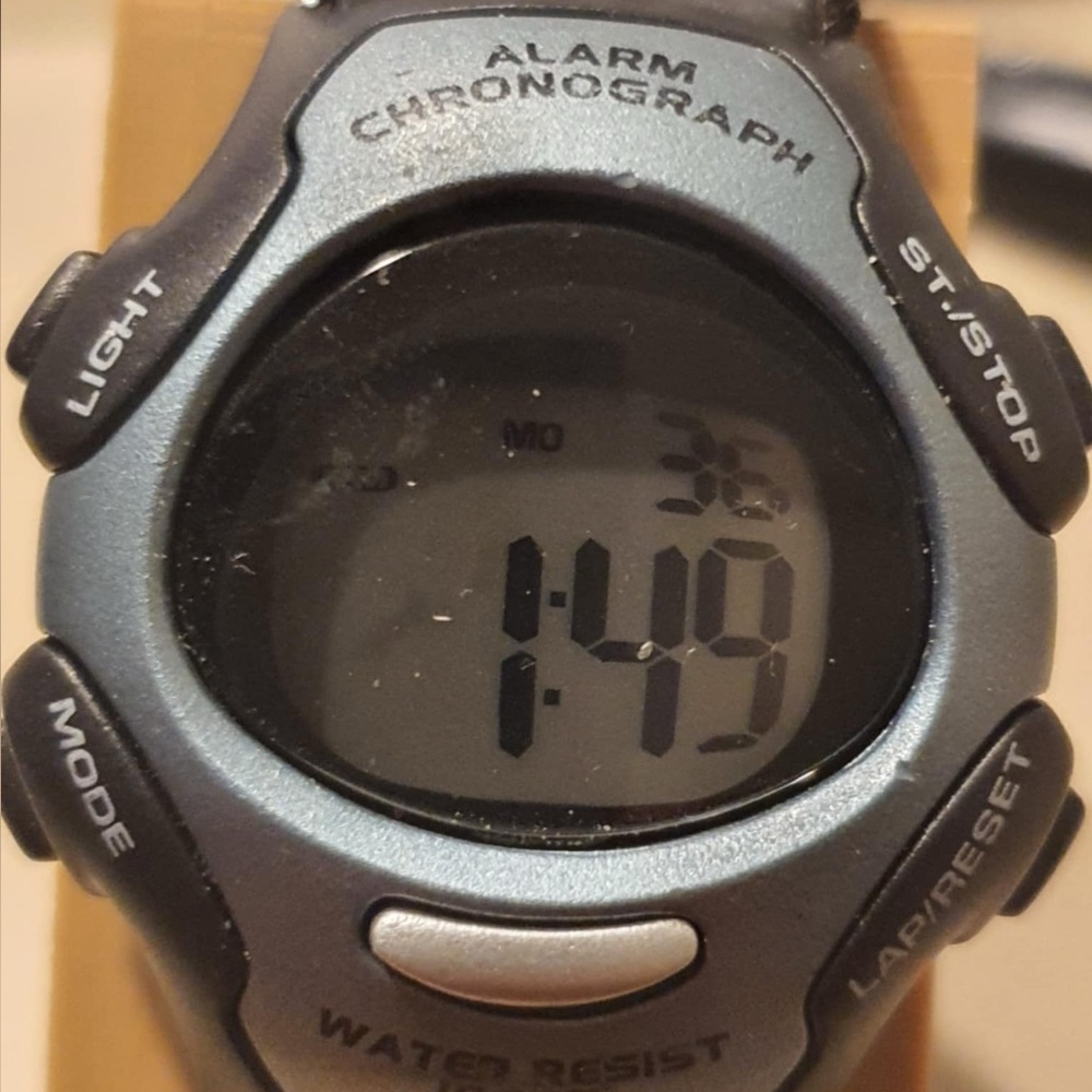 🦋10/$20🦋 Black/Blue Nylon Digital Alarm Chrono Women's Watch